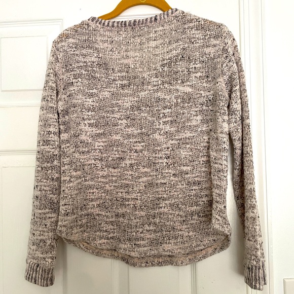 Splendid Small Crew neck grey cream heather knit sweater - Picture 3 of 4
